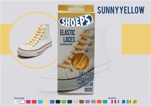 Shoeps Elastische veters sunny yellow - Geel