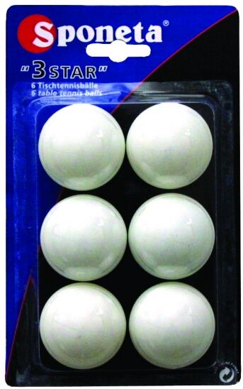 Sponeta Tafeltennisballen 3 Sterren 6 Stuks - Wit