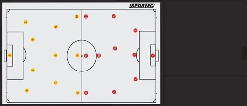 Sportec Voetbal Magnetische Luxe Coachmap 64 x 28 cm - Zwart