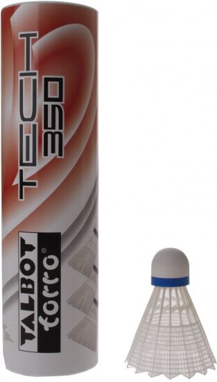 Talbot Torro badminton shuttles Tech 350 wit/blauw 6 stuks - Wit