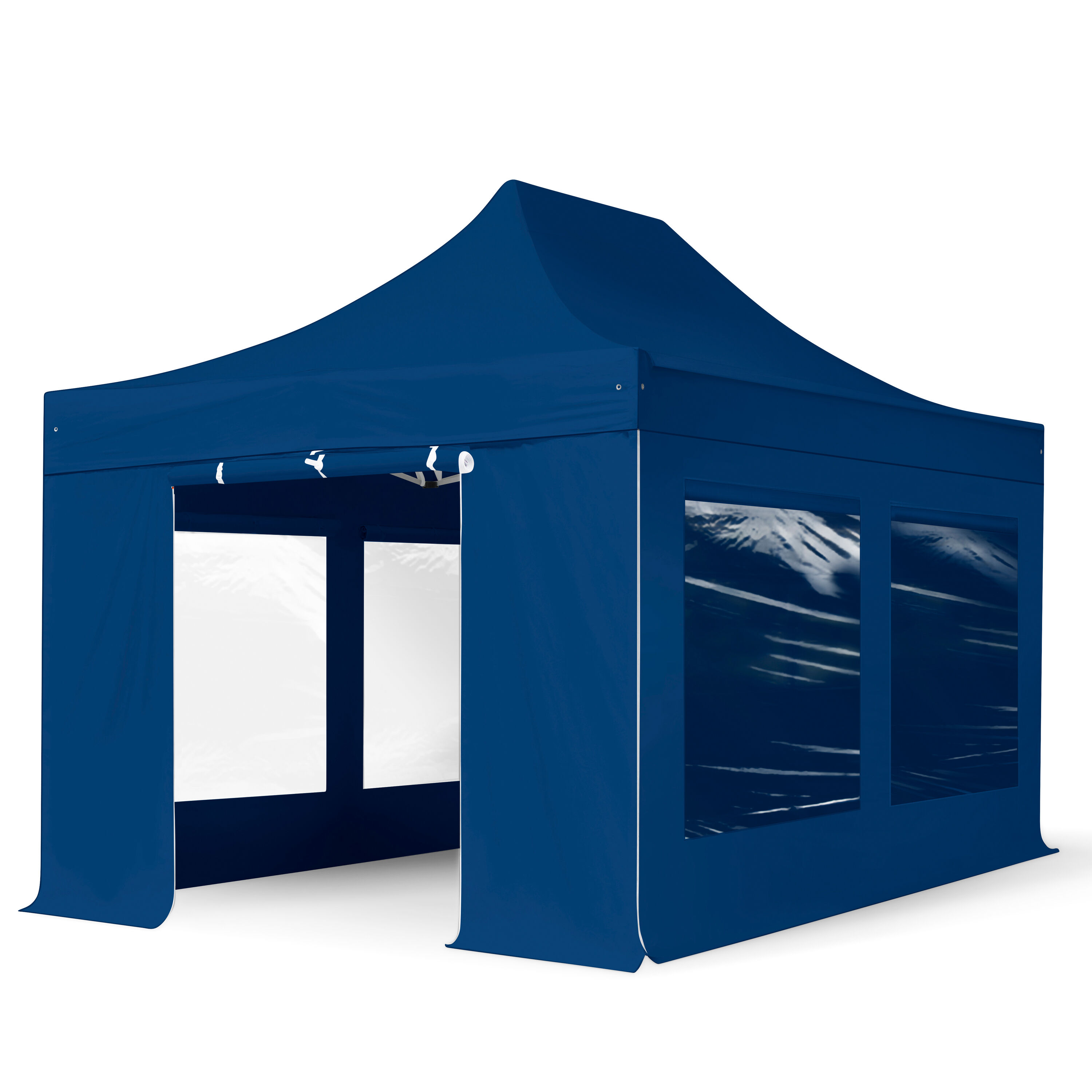 TOOLPORT Easy up Partytent 3x4,5m Hoogwaardig polyester 400 g/m² blauw waterdicht Easy Up Tent, Pop Up Partytent, Harmonicatent, Vouwtent