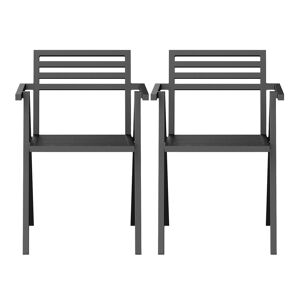 NINE 19 Outdoors - Stacking Arm Chair Set Of 2, Black