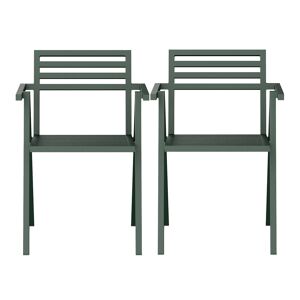 NINE 19 Outdoors - Stacking Arm Chair Set Of 2, Green