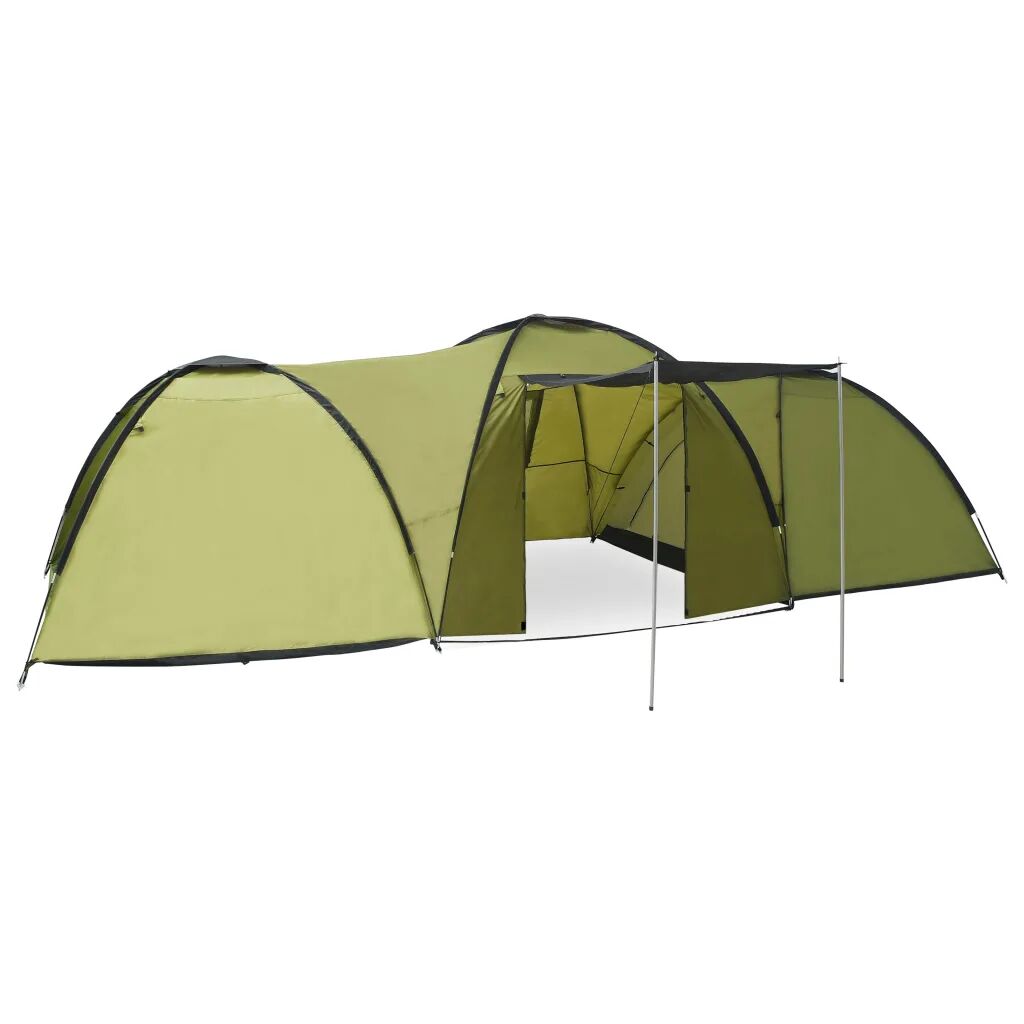 vidaXL Campingtelt igloformet 650x240x190 cm for 8 personer grønn