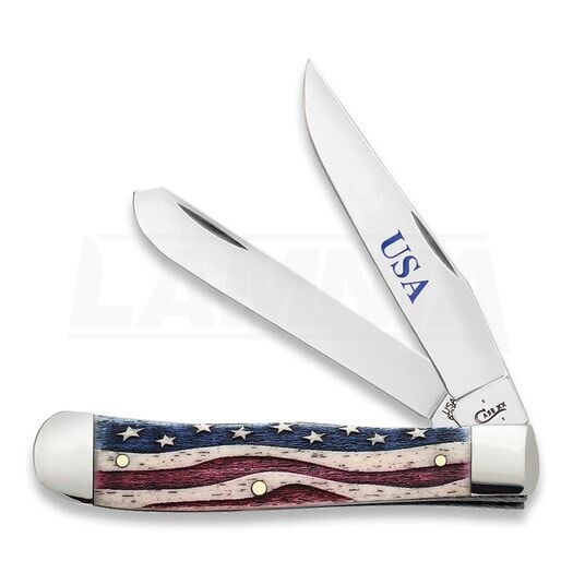 Case Cutlery Patriotic Trapper Smooth Bone pocket knife