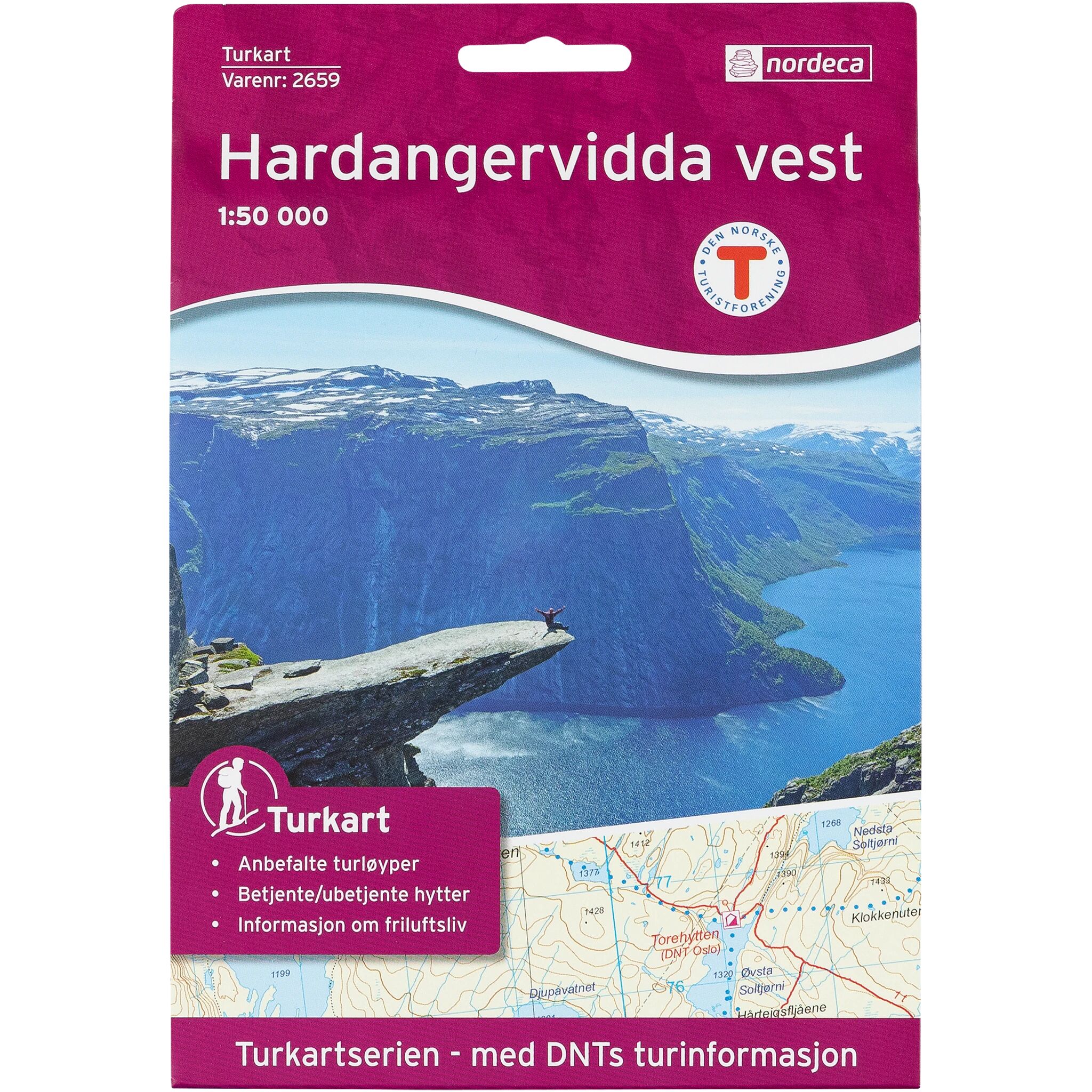 Nordeca Hardangervidda Vest 1:50 000,kart STD STD