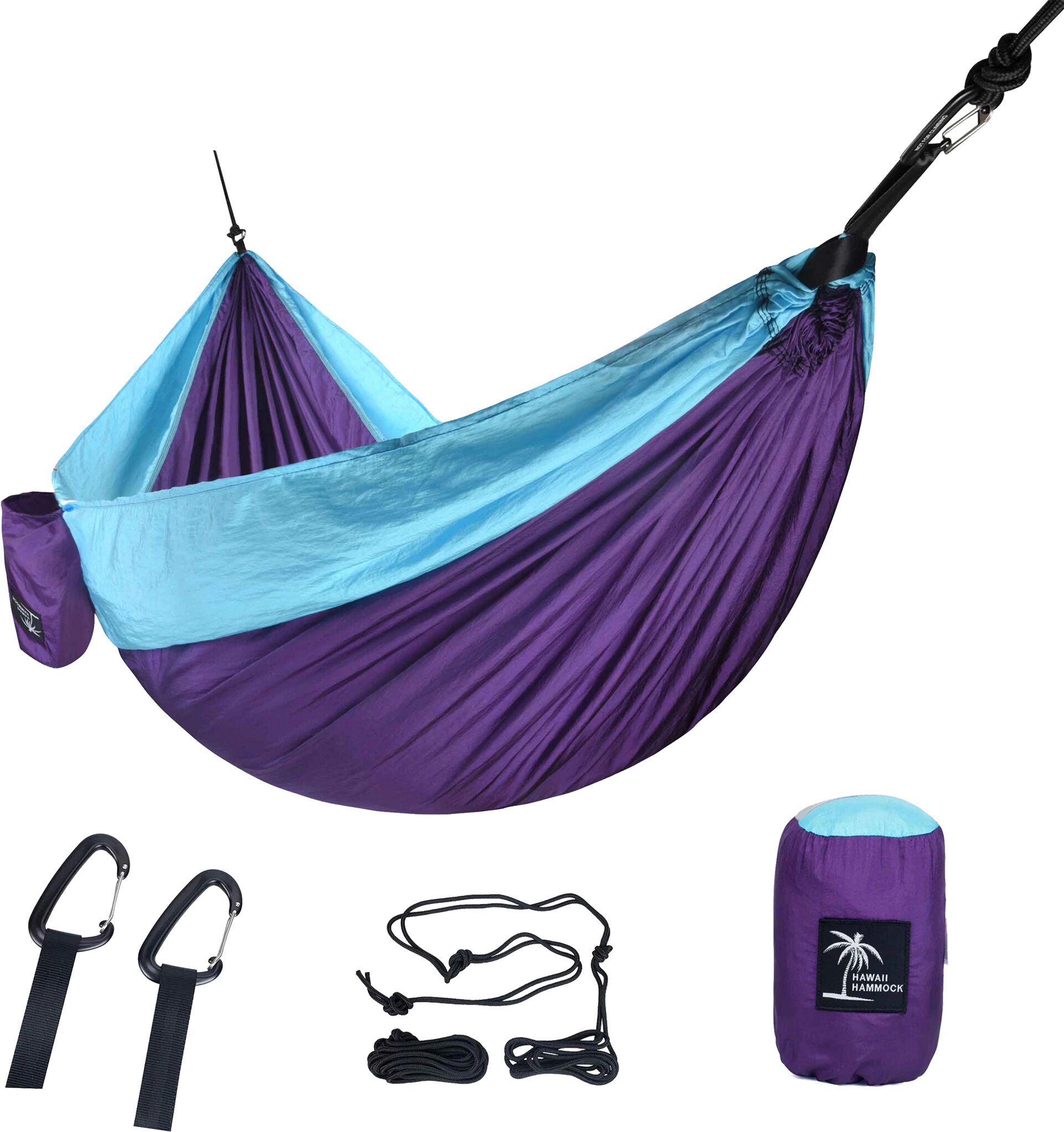 Hawaii Hammock Double Hammock, hengekøye  315x200cm Purple/Bright Blue