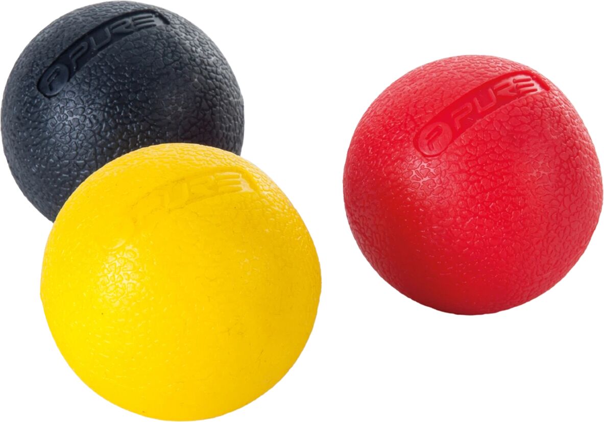 Pure2Improve Massasjeballer, 3-pk STD Black/Yellow/Red