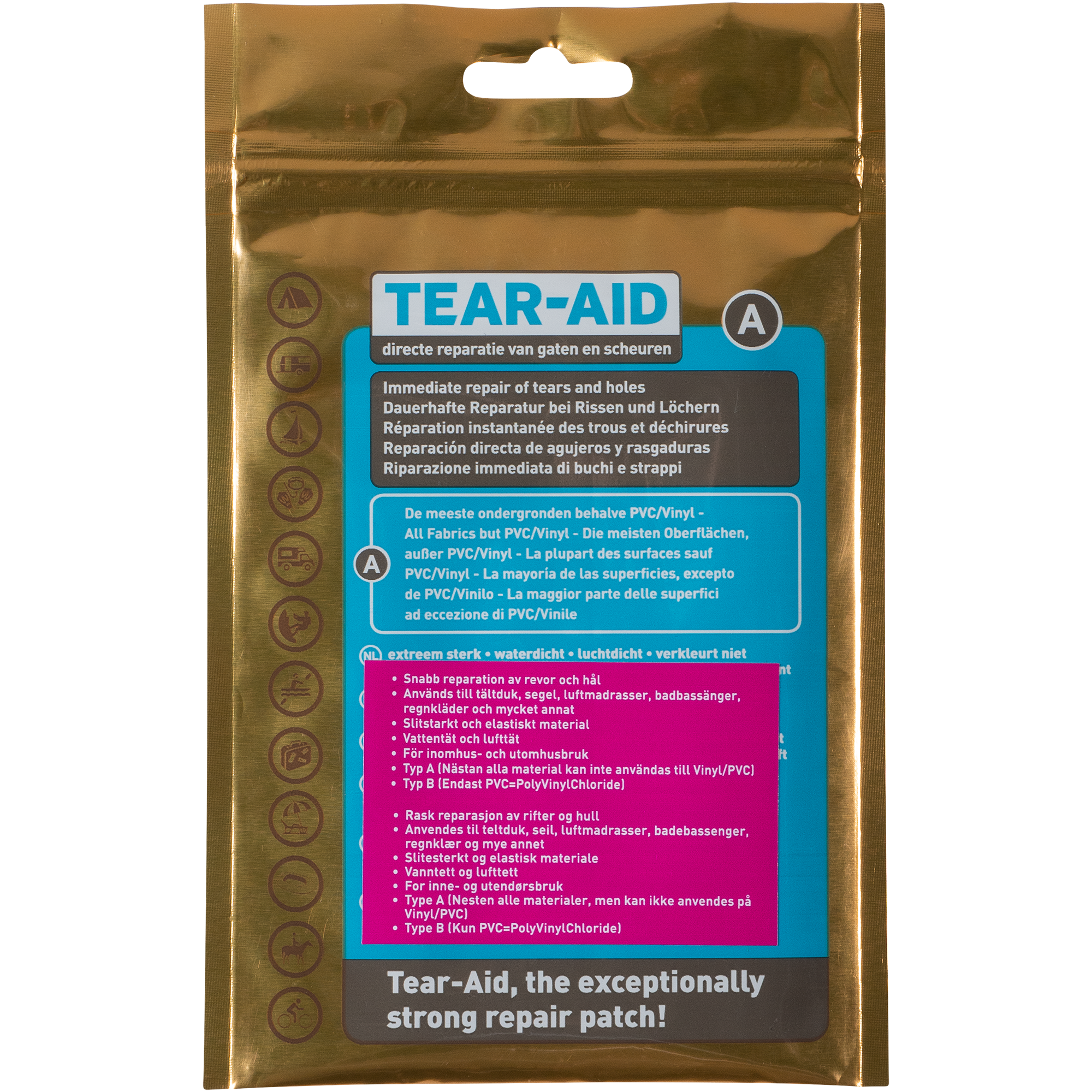 Tear-aid Type A, lappesaker STD transparent