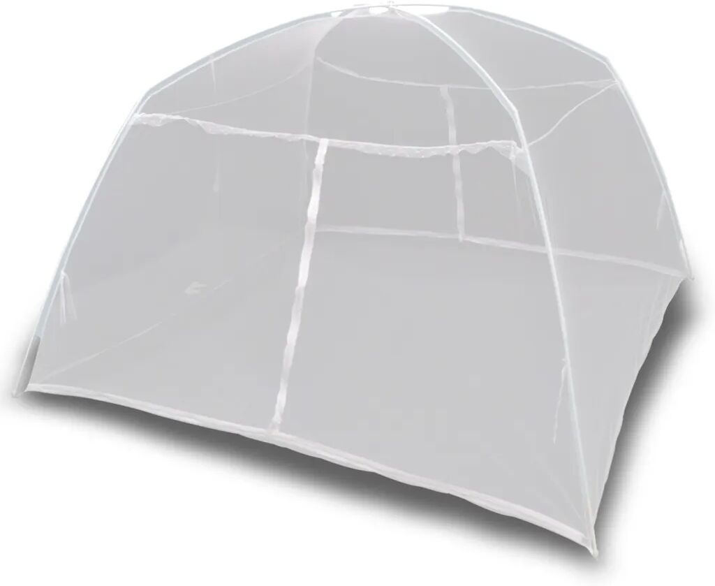 vidaXL Tenda de campismo 200x120x130 cm fibra de vidro branco