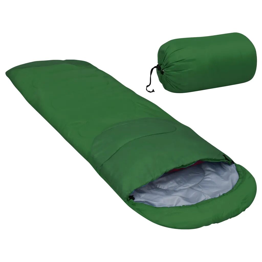 vidaXL Saco-cama leve 15 ℃ 850 g verde