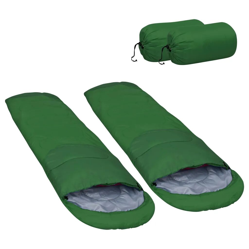 vidaXL Sacos-cama leves 2 pcs 15 ℃ 850 g verde