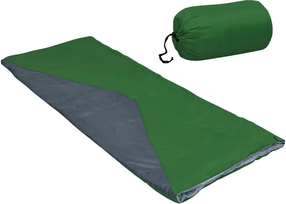 vidaXL Saco-cama campismo leve tipo envelope 2 pcs 1100g 10 ºC verde