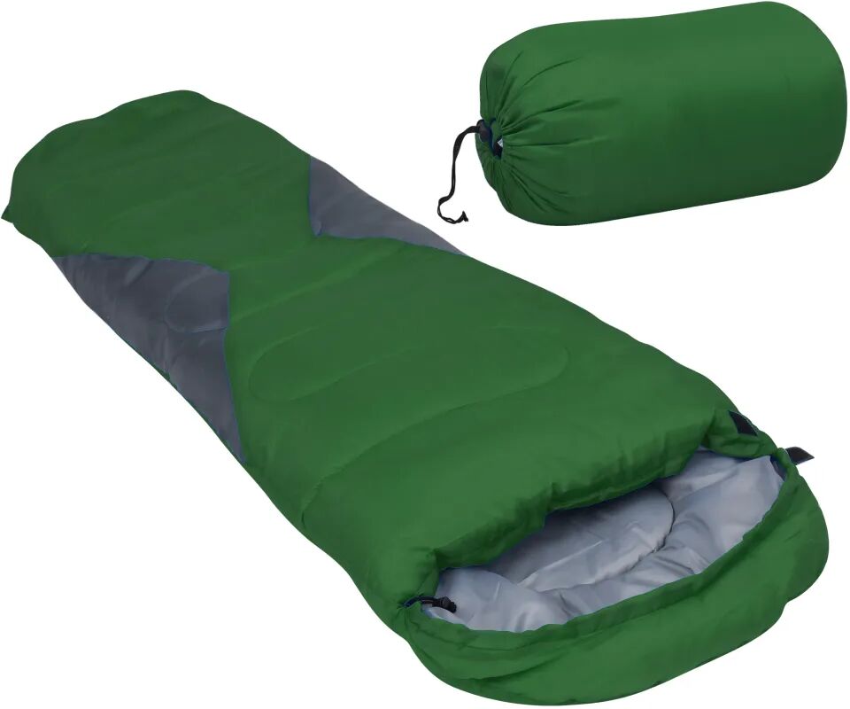 vidaXL Saco-cama campismo tipo múmia infantil leve 670g 10 ºC verde