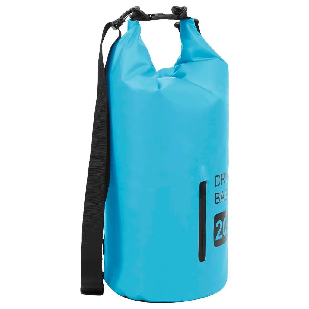 vidaXL Bolsa impermeável com fecho 20 L PVC azul