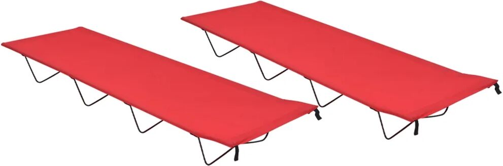 vidaXL Camas de campismo 2pcs 180x60x19cm tecido oxford e aço vermelho