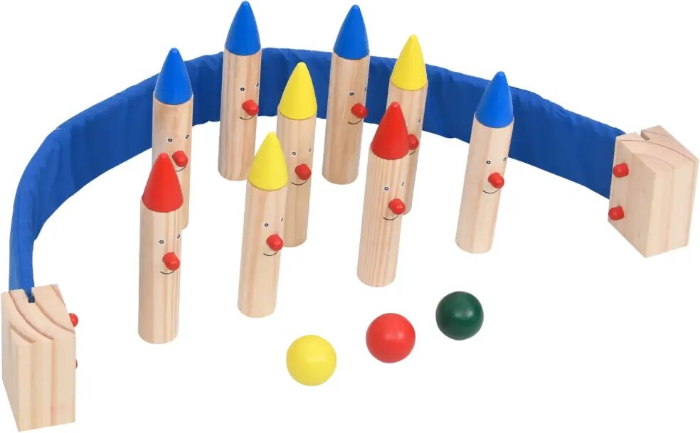 vidaXL Jogo de bowling pinho maciço multicolorido