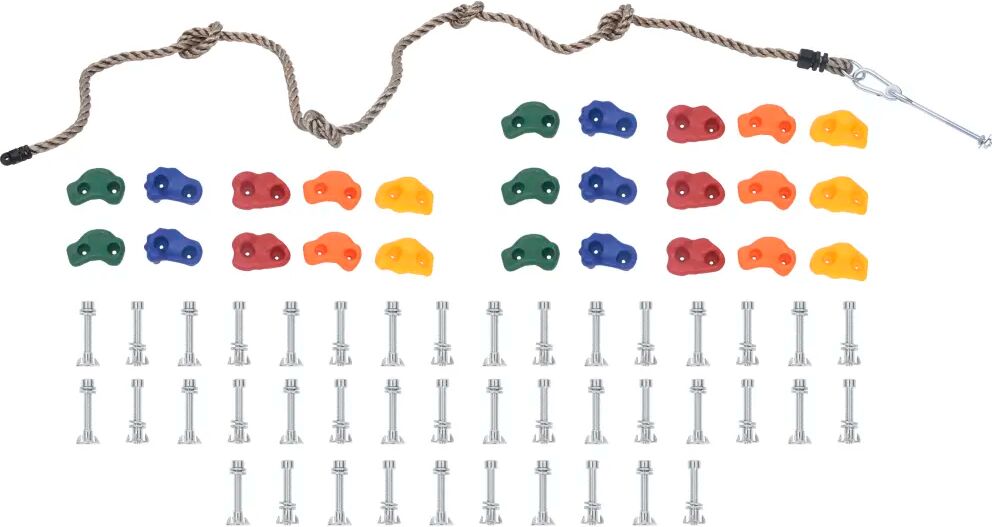 vidaXL Pedras de escalada com corda 25 pcs multicolorido