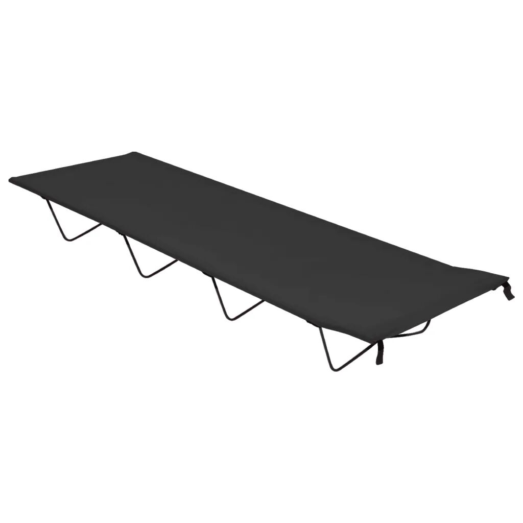 vidaXL Pat de camping, negru, 180x60x19 cm, țesătură oxford și oțel