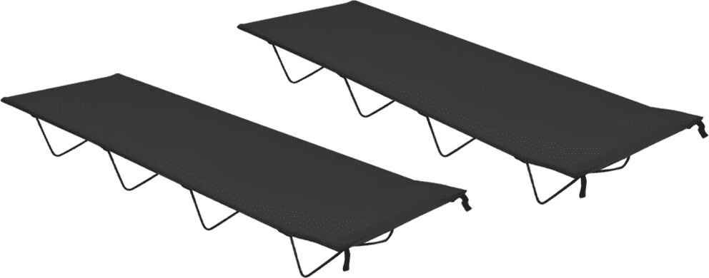 vidaXL Paturi camping 2 buc. negru, 180x60x19 cm țesătură oxford&oțel