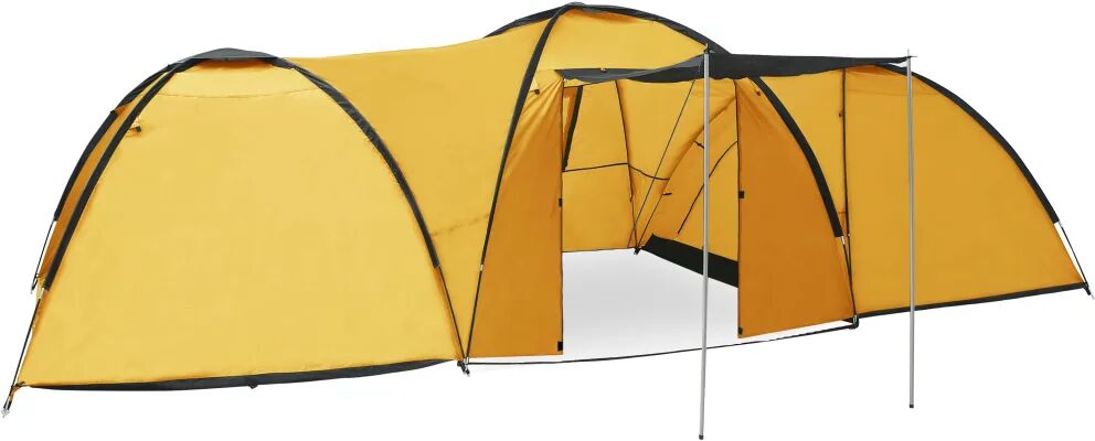 vidaXL Kempingový iglu stan žltý 650x240x190 cm pre 8 osôb