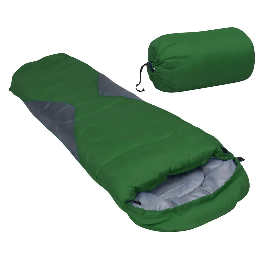 vidaXL Ľahký detský spací vak zelený 670 g 10°C