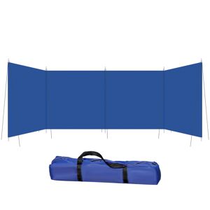 Outsunny Portable Camping Windbreak, Foldable Wind Blocker with Carry Bag, Steel Poles, Beach Sun Shelter, Privacy Wall, 620cm x 150cm