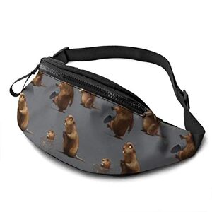 Bf635c4r80bd Beaver Animal Adjustable Fanny Pack Waist Bags with Headphone Hole for Sports Workout Traveling Running