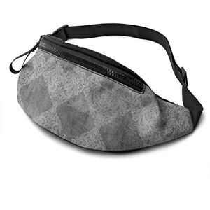 Bf635c4r80bd Grey Vintage Pattern Grunge Adjustable Fanny Pack Waist Bags with Headphone Hole for Sports Workout Traveling Running