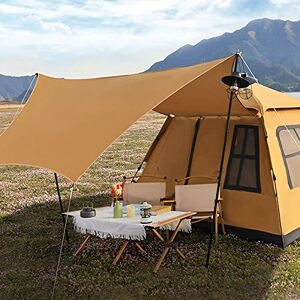 Z86002624 Outdoor Double Pop Up Tents for Camping, 4-Person Instant Blackout Tents for Family with Vestibule and Rainfly, 4 Season Lightweight Family Bell Tents, Easy To Assemble