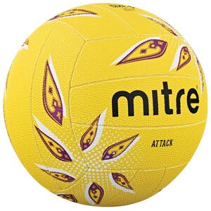 Mitre Attack Netball - Yellow/White/Purple