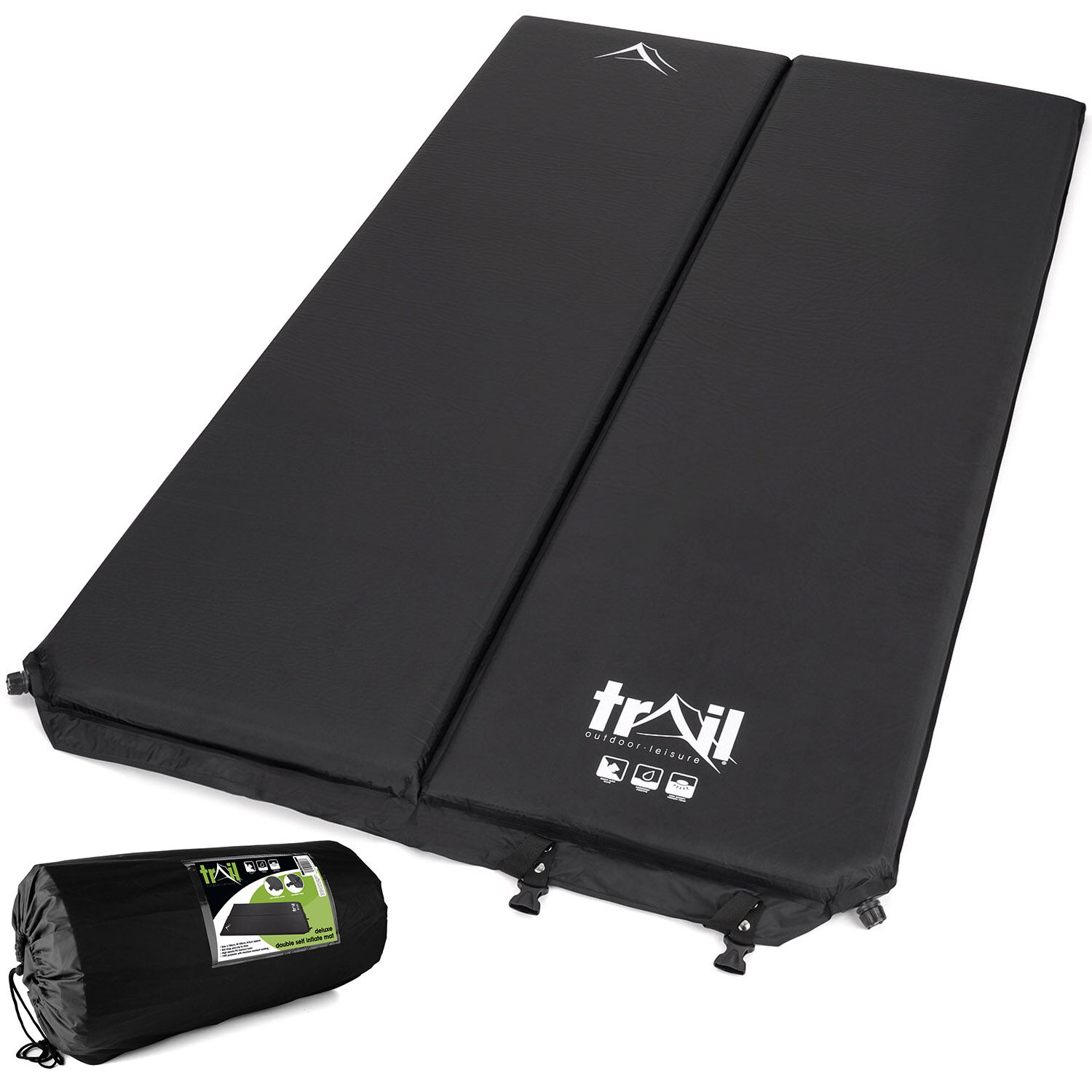 Leisure Double Camp Mat (5cm) – Black Black