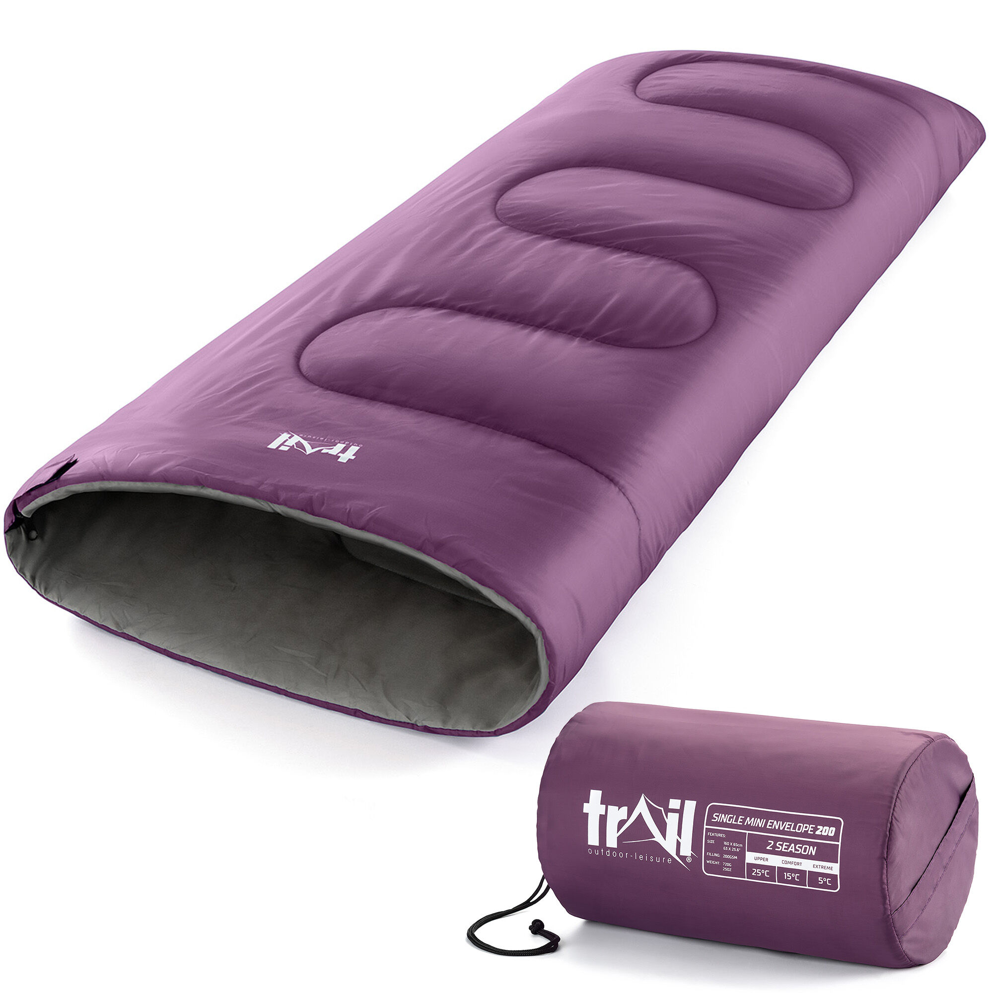 Leisure Kids Sleeping Bag - Purple Purple