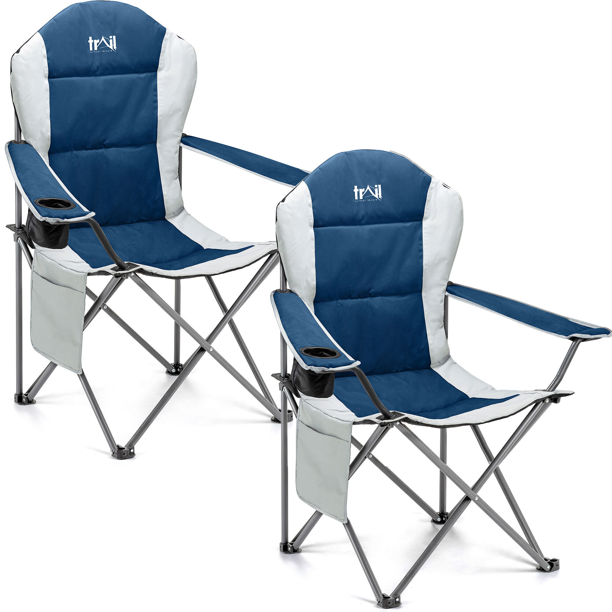 Leisure Falcon Padded Camping Chair (Twin Pack) Blue