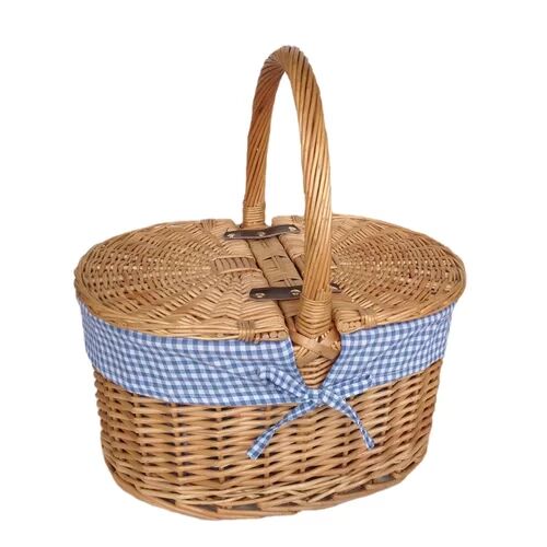 Brambly Cottage Check Lining Oval Picnic Basket Brambly Cottage Colour: Blue  - Size: 72cm x 144cm