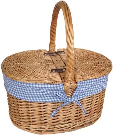 Brambly Cottage Lidded Picnic Basket with Check Lining Brambly Cottage  - Size: 22cm H X 22cm W X 51cm D