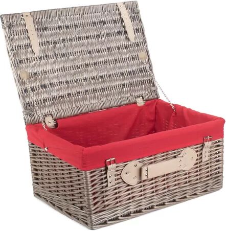 Union Rustic Wicker Picnic Basket Union Rustic Colour: Red, Size: 25cm H x 51cm W x 35cm D  - Size: 19cm H x 41cm W x 31cm D