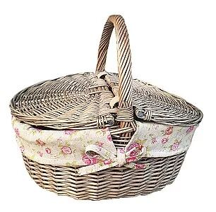 Brambly Cottage Picnic Basket with Garden Rose Lining Brambly Cottage  - Size: 37cm H X 35cm W X 42cm D
