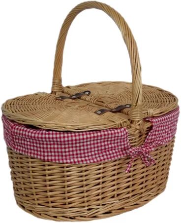 Brambly Cottage Check Lining Oval Picnic Basket Brambly Cottage Colour: Red  - Size: 80cm H X 50cm W X 3cm D