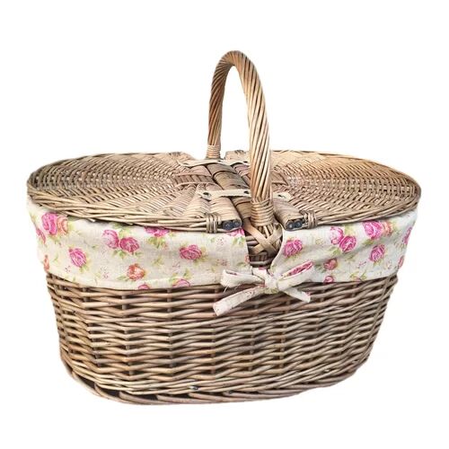 Lily Manor Picnic Basket with Garden Rose Lining Lily Manor  - Size: Kingsize - 2 Pillowcases (64 x 64 cm)