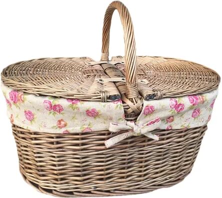 Lily Manor Picnic Basket with Garden Rose Lining Lily Manor  - Size: 48cm H X 60cm W X 40cm D