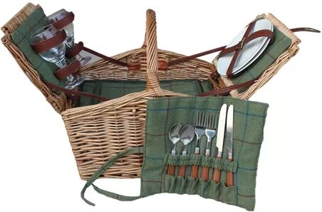 Brambly Cottage 2 Person Butterfly Lidded Fitted Wicker Picnic Basket Brambly Cottage  - Size: 40cm H x 46cm W x 37cm D