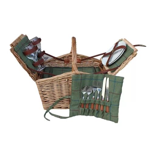 Brambly Cottage 2 Person Butterfly Lidded Fitted Wicker Picnic Basket Brambly Cottage  - Size: 24cm H X 48cm W X 36cm D