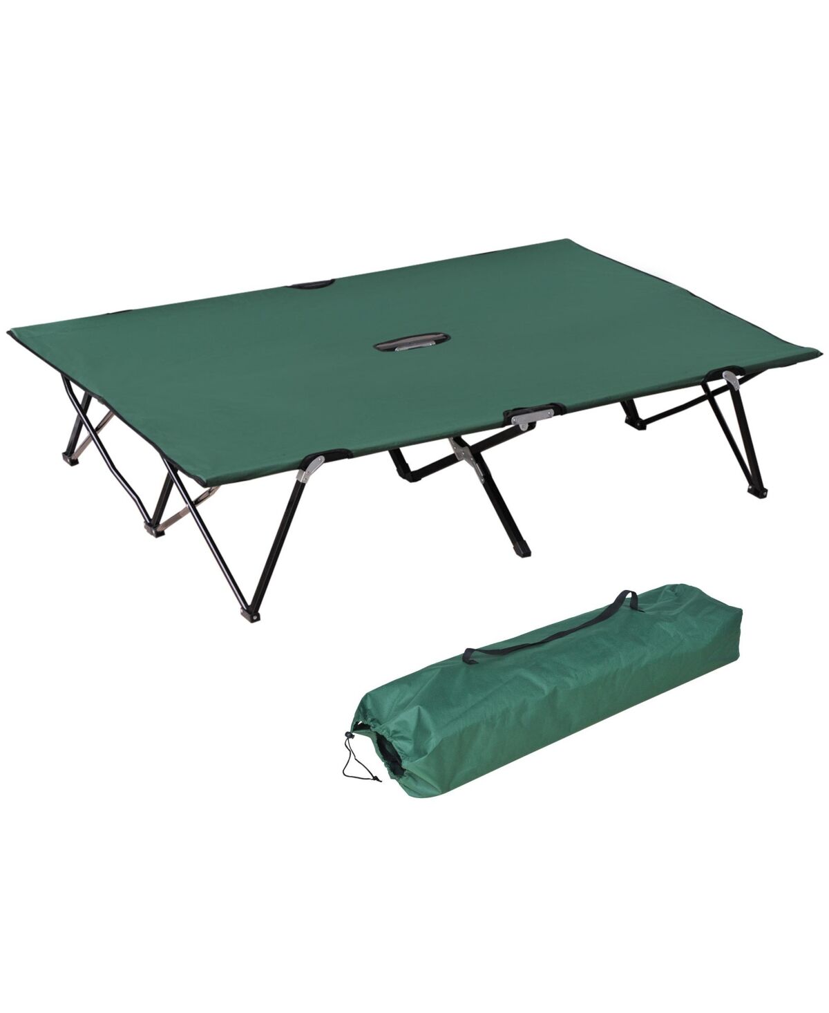 Outsunny 2 Person Folding Camping Cot for Adults, 50