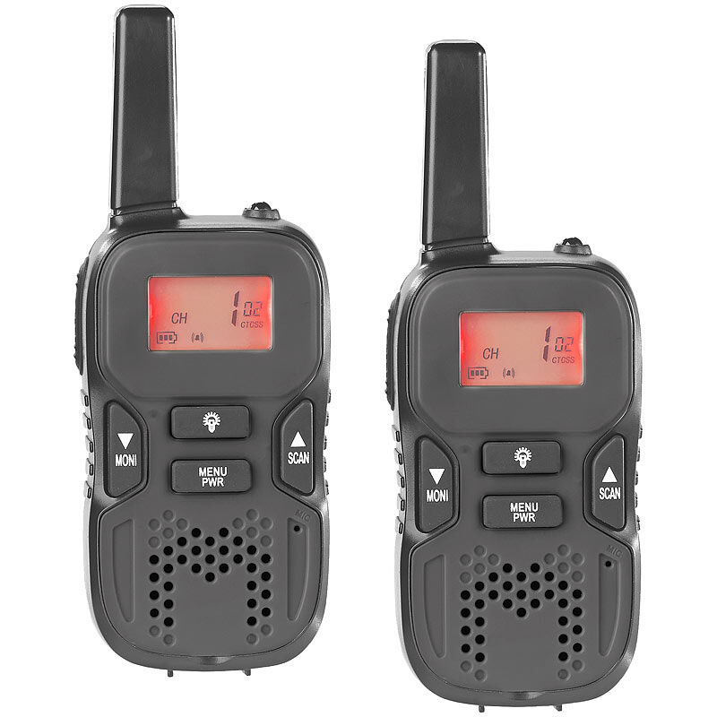 simvalley communications Walkie-Talkie-Set m. VOX, 5 km Reichweite, Micro-USB-Ladeport, 2er-Set