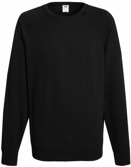 Fruit of the Loom Light Raglan Sweat - Black  - Size: 62138 - Color: musta