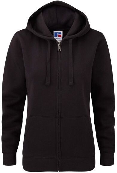 Russell Athletic Ladies Authentic Zipped Hood - Black  - Size: 266F - Color: musta