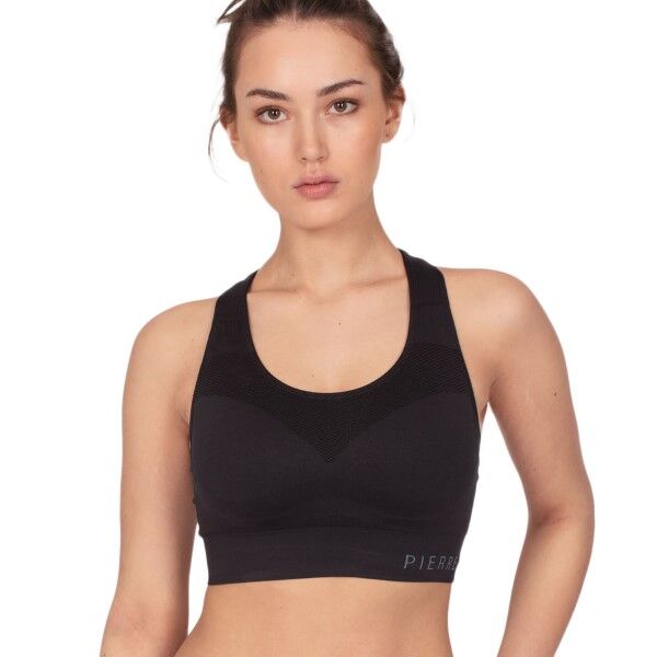 Pierre Robert Medium Support Sports Bra - Black  - Size: 68823 - Color: musta