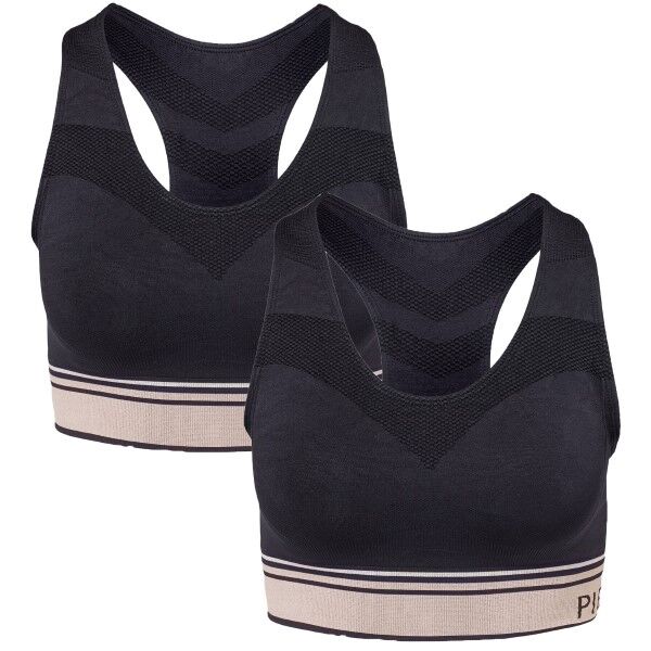 Pierre Robert 2 pakkaus Medium Support Sports Bra SB - Black * Kampanja *  - Color: musta