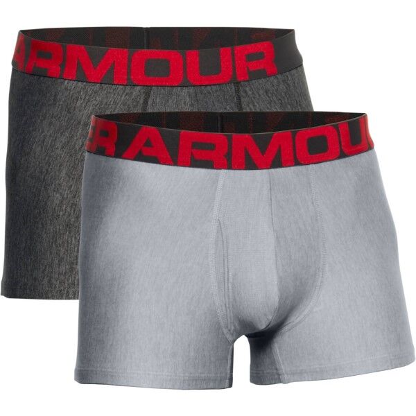 Under Armour 2 pakkaus Tech 3in Boxer - Grey  - Size: 1363618 - Color: harmaa